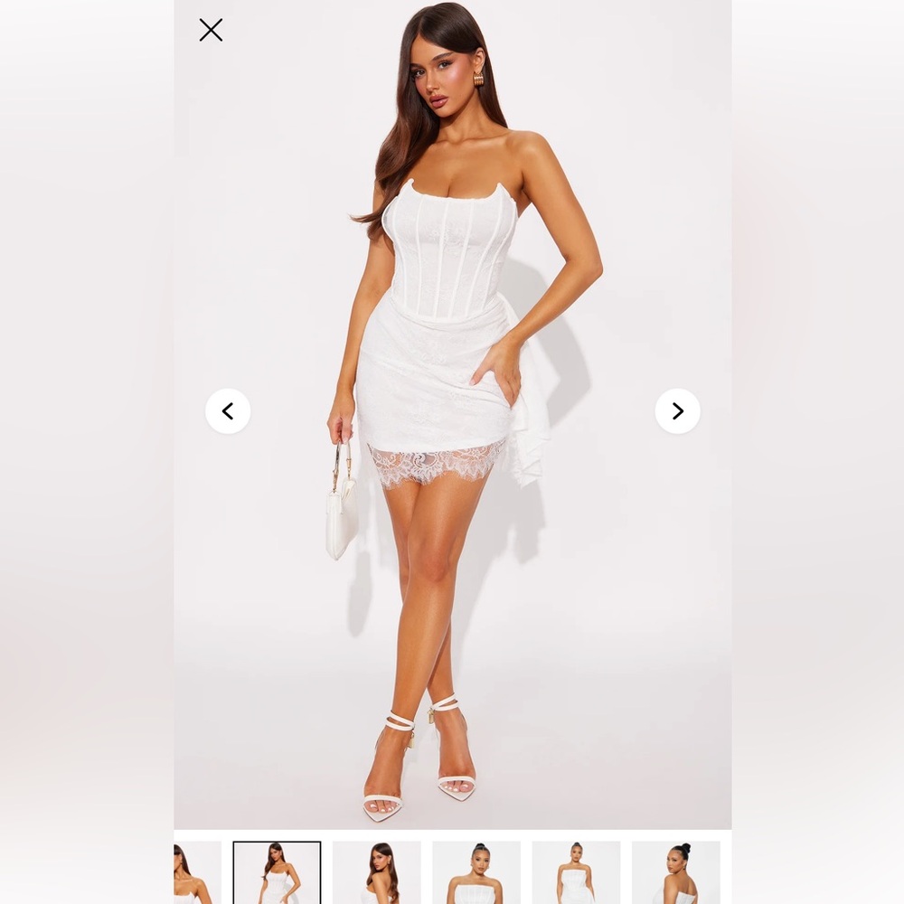 Fashion Nova White Lace Slip Dress